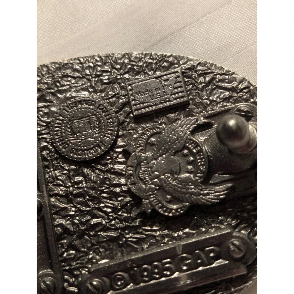 Vintage GAP Belt Buckle Air Force Academy USA 90s Collegiate Pewter Oval Buckle